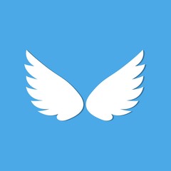 angel wings blue background