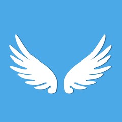 angel wings blue background