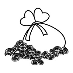 sack coins with clover saint patricks day