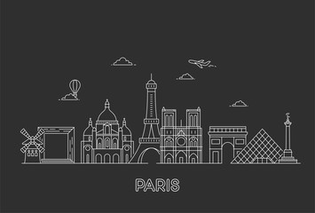 Paris vector skyline.