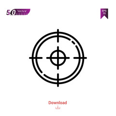 Outline Black target icon. target icon vector isolated on white background. management. Graphic design, mobile application, logo, user interface. EPS 10 format vector