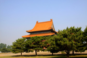 Glazed tile roof, Chinese ancient architectural landscape