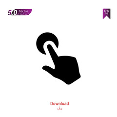 Outline black tap icon. tap icon vector isolated on white background. Graphic design, mobile application, icons 2019 year, user interface. Editable stroke. EPS 10 format