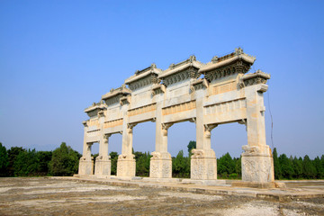 Naklejka premium stone archway building landscape, China