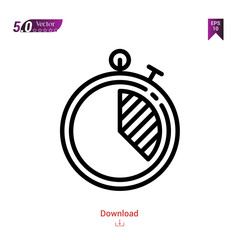 Outline Black stopwatch icon. stopwatch icon vector isolated on white background. management. Graphic design, mobile application, logo, user interface. EPS 10 format vector