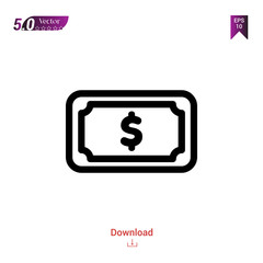 Outline dollar icon. dollar icon vector isolated on white background.shopping. Graphic design, mobile application, icons 2019 year, user interface. Editable stroke. EPS10 format