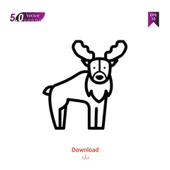 Outline moose icon. moose icon vector isolated on white background. forest-animals. Graphic design, mobile application, icons 2019 year, user interface. Editable stroke. EPS10 format