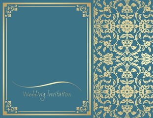 Obraz premium wedding card design, paisley floral pattern , India 