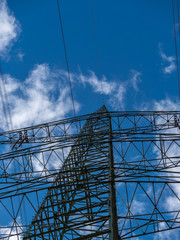 Image of power pole with cloudy background