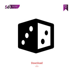 Outline black dice icon. dice icon vector isolated on white background. Graphic design, mobile application, icons 2019 year, user interface. Editable stroke. EPS 10 format
