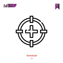 Outline crosshair icon. crosshair icon vector isolated on white background.selection-and-cursors. Graphic design, mobile application, icons 2019 year, user interface. Editable stroke. EPS10 format