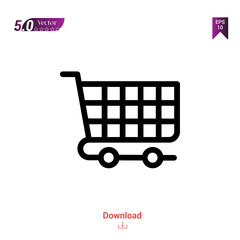 Outline shopping-cart icon. shopping-cart icon vector isolated on white background.shopping. Graphic design, mobile application, icons 2019 year, user interface. Editable stroke. EPS10 format