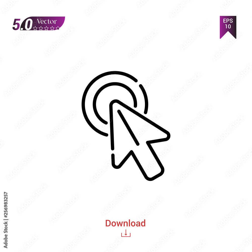 Poster outline clicking icon. clicking icon vector isolated on white background.selection-and-cursors. grap
