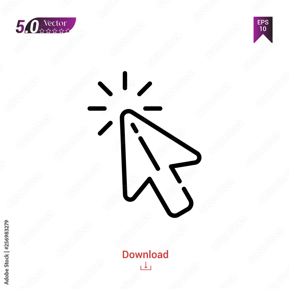 Poster outline click icon. click icon vector isolated on white background.selection-and-cursors. graphic de