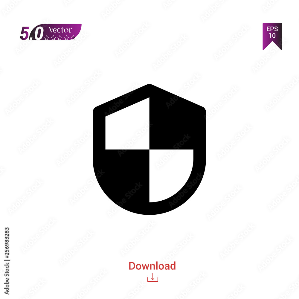 Poster outline black shield icon. shield icon vector isolated on white background. graphic design, mobile a