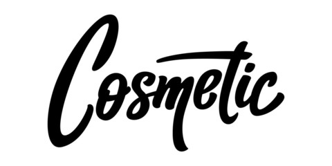 Lettering the word Cosmetics on a white background
