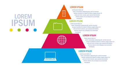 pyramid with infographic and business icons