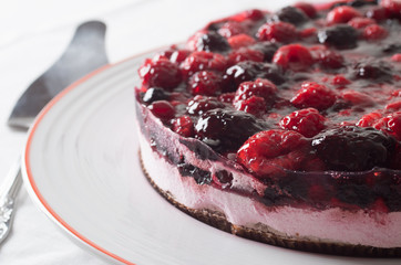 fruit cake with berries and other fruits