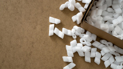 cardboard box with polystyrene delivery box fragile