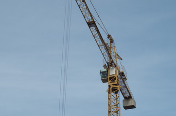 Large crane and construction of building