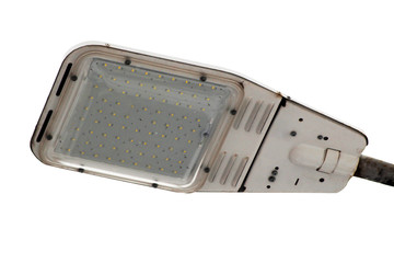 LED street lamps post on white background