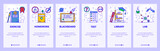 Mobile app onboarding screens. School education, homework, library and test results. Menu vector banner template for website and mobile development. Web site design flat illustration