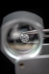 Expanded view of diamond with loupe