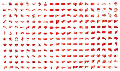 very big collection of vector flags of the China