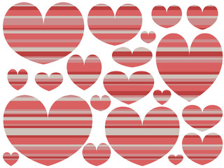 ストライプ柄ハート素材