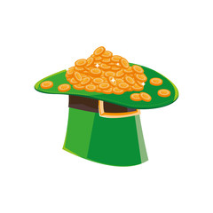 lemprechaun tophat with coins money