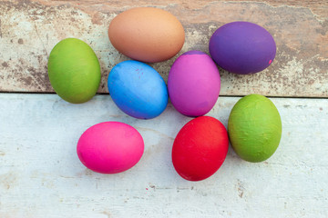 Close up of colorful Easter eggs