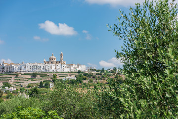 Locorotondo and the Itria valley. Between white houses and Trulli. Puglia, Italy