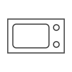 microwave icon. vector black and white contour illustration