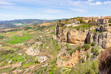 Fototapeta na wymiar Cliffs of the city of Ronda