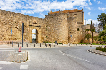 Fototapeta na wymiar Door of Almocabar in the historic center of Ronda