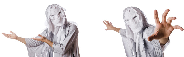 Monster on white in scary halloween concept