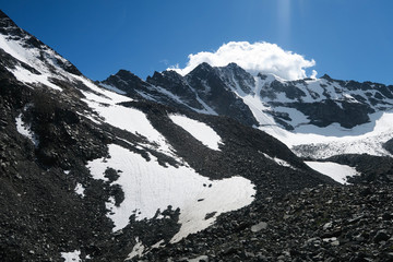 Mountain pass in Altai Mountains. Belukha national park. Altai, Russia