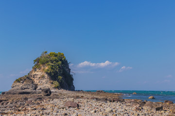 馬ノ瀬へと続く道　青空と海　blue sky＆sea　馬ノ瀬　大分県