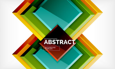 Square abstract background, glossy geometric design