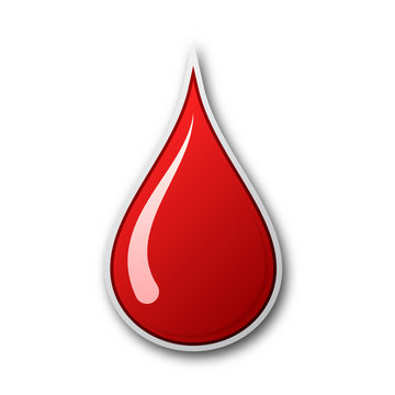 Red blood drop icon. Vector illustration.