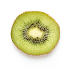 Naklejka na ściany i meble Kiwi fruit slices on white background.