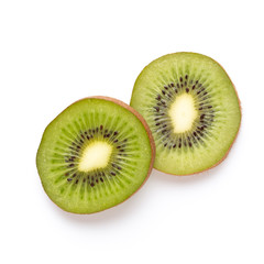 Fototapeta premium Kiwi fruit slices on white background.