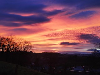 coucher de soleil rouge