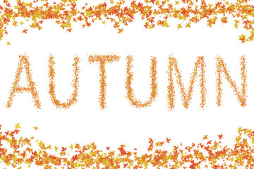 base banner autumn patterns maple leaves yellow red decorated parallel lines curb design background