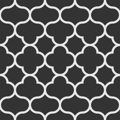 Oriental style seamless pattern. Monochrome tiles background