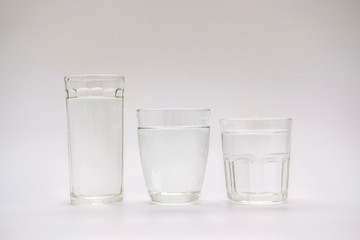 Glass of water isolated on white background