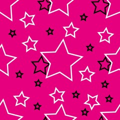 Cute stars seamless pattern. Nursery illustration, good for room decor, wall art, baby shower greeting card, poster, kids apparel
