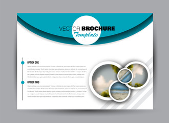 Flyer, brochure, billboard template design landscape orientation for business, education, school, presentation, website. Blue color. Editable vector illustration.