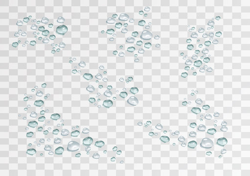 vector bubbles, water drops in realistic volumetric style. sets of blue and gray water drops, a symbol of freshness and purity. isolated illustration-vector graphics.