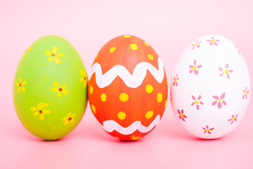 Beautiful Easter group egg multi color on pink